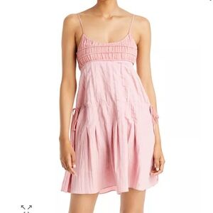 Rebecca Taylor Pleated Lightweight Mini Dress